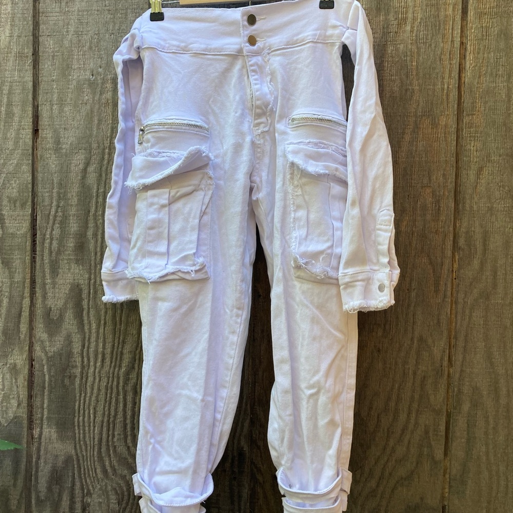 My Boo High Waist Stretch Denim Jeans Pants Sleeve Tie Belt